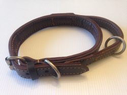 PRIDE Lederen comfort halsband met handvat 30 mm
