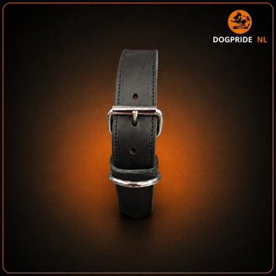 Zware Halsband Vetleder Dubbel Gestikt 40 mm x 70 cm