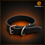 Zware Halsband Vetleder Dubbel Gestikt 40 mm x 70 cm