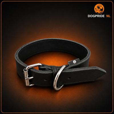 Zware Halsband Vetleder Dubbel Gestikt 40 mm x 70 cm