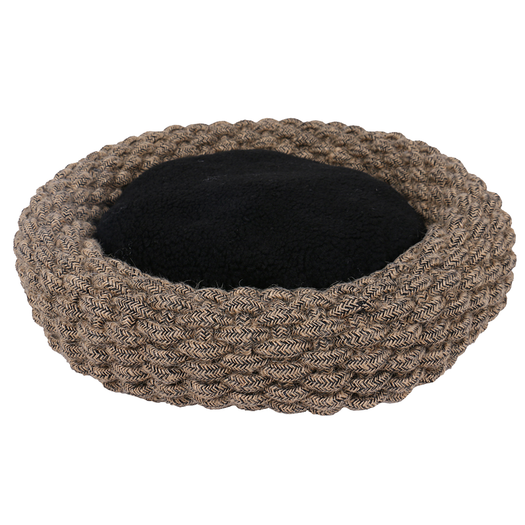 Espresso basket round cotton rope black/brown Espresso mand rond katoentouw zwart/bruin