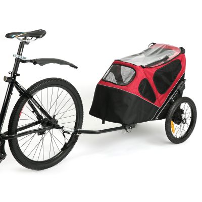 DUVOPLUS Pet trailer 2-in-1 zwart/rood