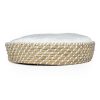 BOHO rieten mand rond & kussen beige/wit