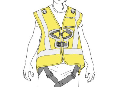Impression PETZL HI-VIZ vest for NEWTON harnesses