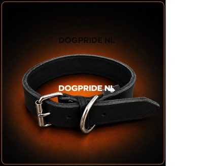 Zware Halsband Vetleder Dubbel Gestikt 40 mm x 70 cm