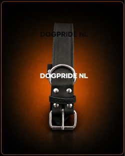 Zware Halsband Vetleder Dubbel Gestikt 40 mm x 55 cm
