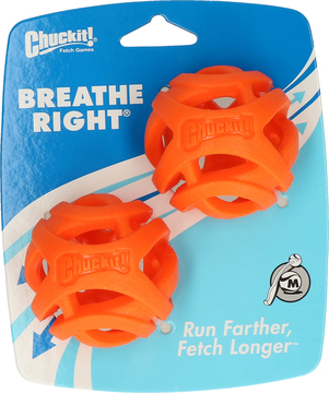 Chuckit Breathe Right Fetch Ball medium two pack