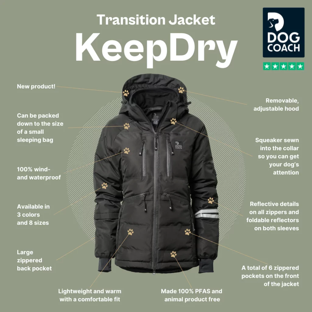 DogCoach KeepDry Jacket Black Bailey