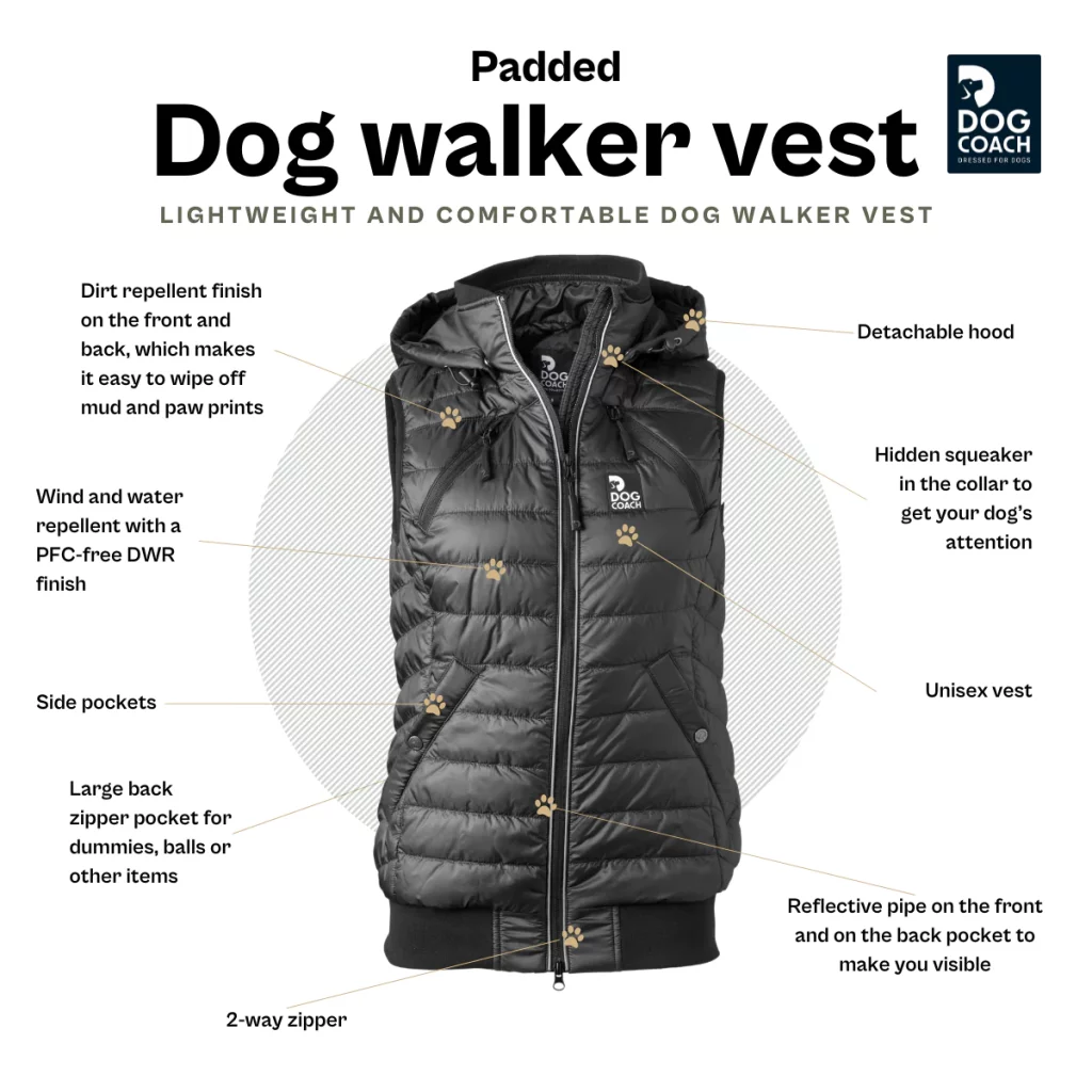 Gewatteerde Dog Walker Vest Bizon Lystig