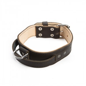 K9 Factory Dubbel Leren halsband Nero 45mm x 600mm