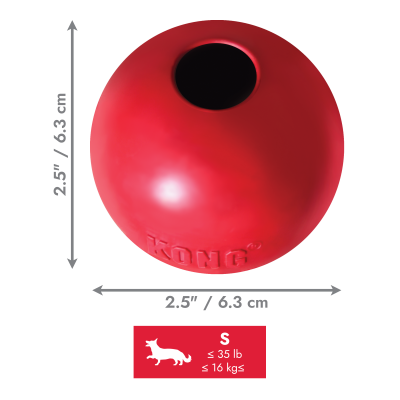 KB2_DIM_OFF_PK_1 KONG Classic Bal met Gat Rubber Ø9 cm
