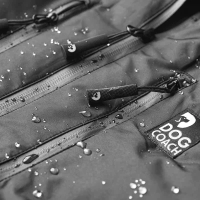 DC Long KeepDry Dog Walker Coat Black-Conner detail