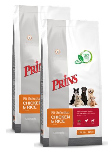 Prins Fit-Selection Kip/rijst-Hondenvoer 15-Kg
