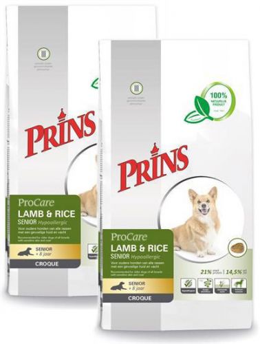 Prins-Procare Croque-Lam/Rijst-Senior Hypoallergeen-Hondenvoer 10-Kg
