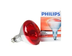 Philips Warmtelamp rood 250watt e27 Philips Warmtelamp rood 250watt e27
