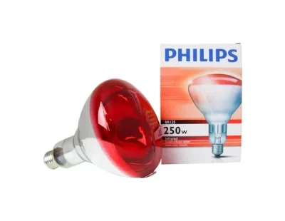 Philips Lampe chauffante rouge 250 watts e27 Philips Warmtelamp rood 250watt e27