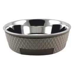 Quapas! Voer- en Drinkbak Roestvrij Staal Taupe