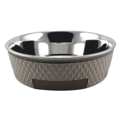 Quapas! Voer- en Drinkbak Roestvrij Staal Taupe