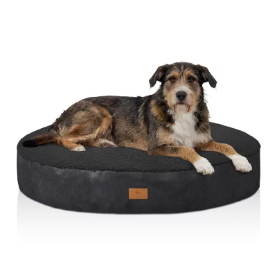 Ronde hondenmand van zachte Teddy2 Ronde hondenmand van zachte Teddy