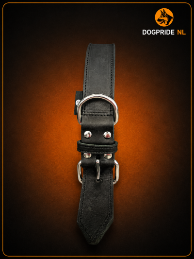 Zware Halsband Vetleder Dubbel Gestikt 40 mm x 55 cm