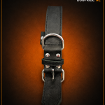 Zware Halsband Vetleder Dubbel Gestikt 40 mm x 55 cm