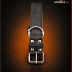 Zware Halsband Vetleder Dubbel Gestikt 40 mm x 55 cm