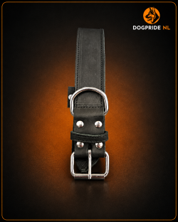 Zware Halsband Vetleder Dubbel Gestikt 40 mm x 55 cm