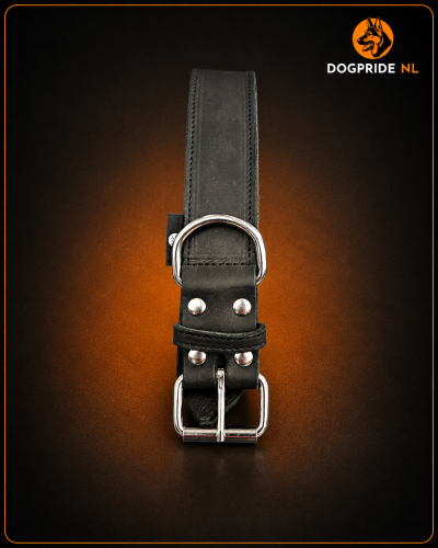 Zware Halsband Vetleder Dubbel Gestikt 40 mm x 55 cm