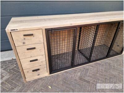Dressoir-XL bench deuren/lades met steigerhout