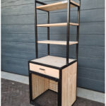 Banc meuble haut avec échafaudage bois Hoge kast bench met steigerhout