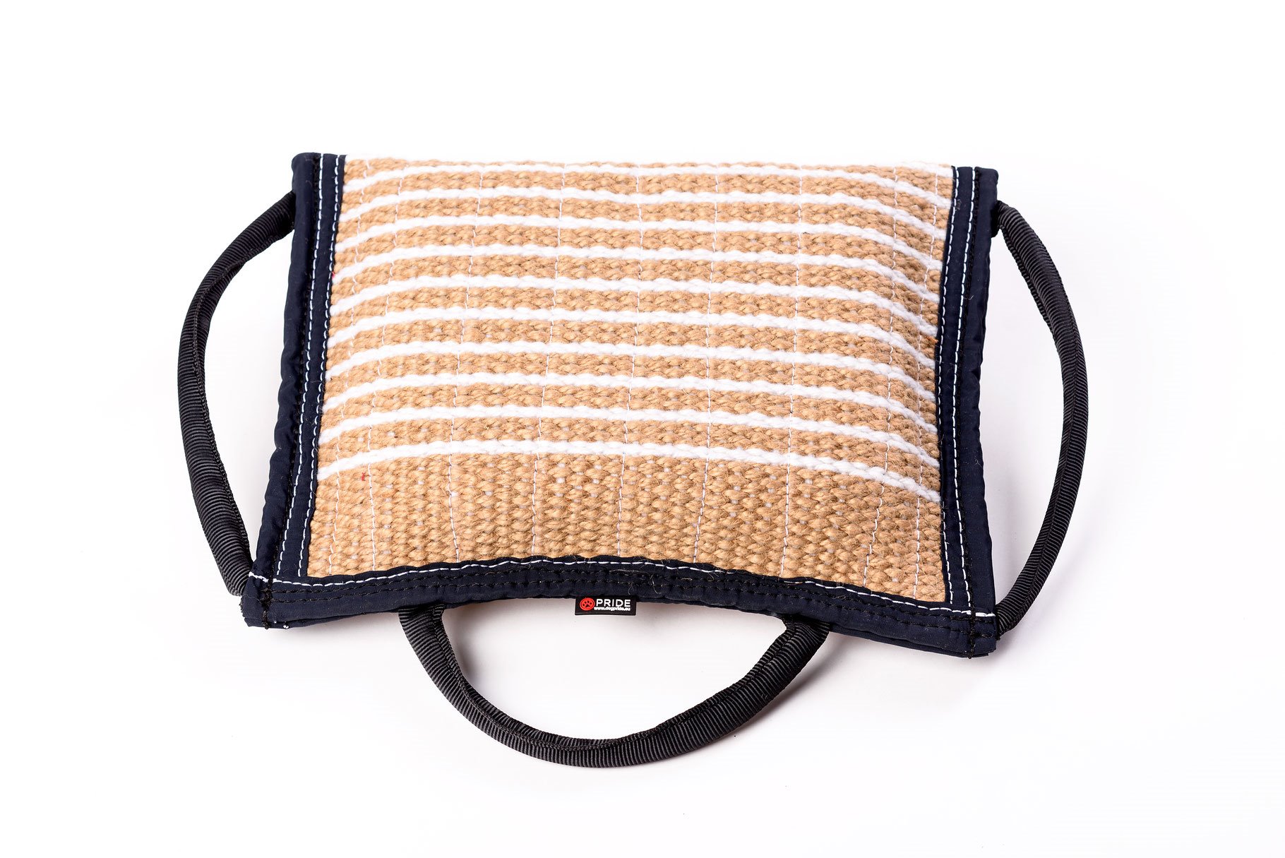 PRIDE Plat bijtkussen met 3 handvatten jute