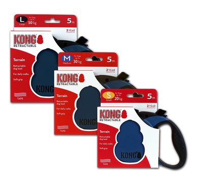 KONG Retractable Leash Terrain Blue S