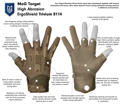 MoG 8114C TARGET Trivium High Abrasion Gloves Coyote