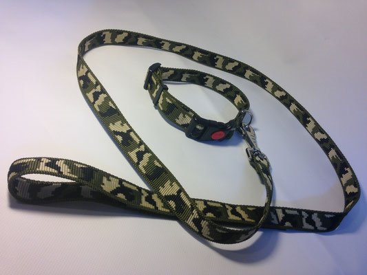 Bron Vrijgevig Kietelen Puppy halsband 25 mm in camouflagekleur
