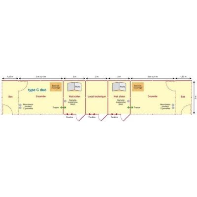 CPRS Pro Type C Duo Kennel Plattegrond