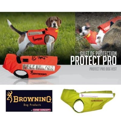 BROWNING Beschermvest PROTECT PRO voor honden in geel Kevlar